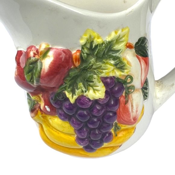KMC Harvest Pattern Decorative Ceramic Pitcher Creamer Vintage Serveware 5.75" - Picture 4 of 6